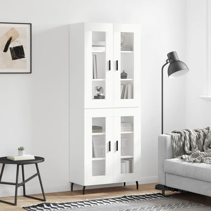 Highboard White 69,5x34x180 cm Engineered Wood