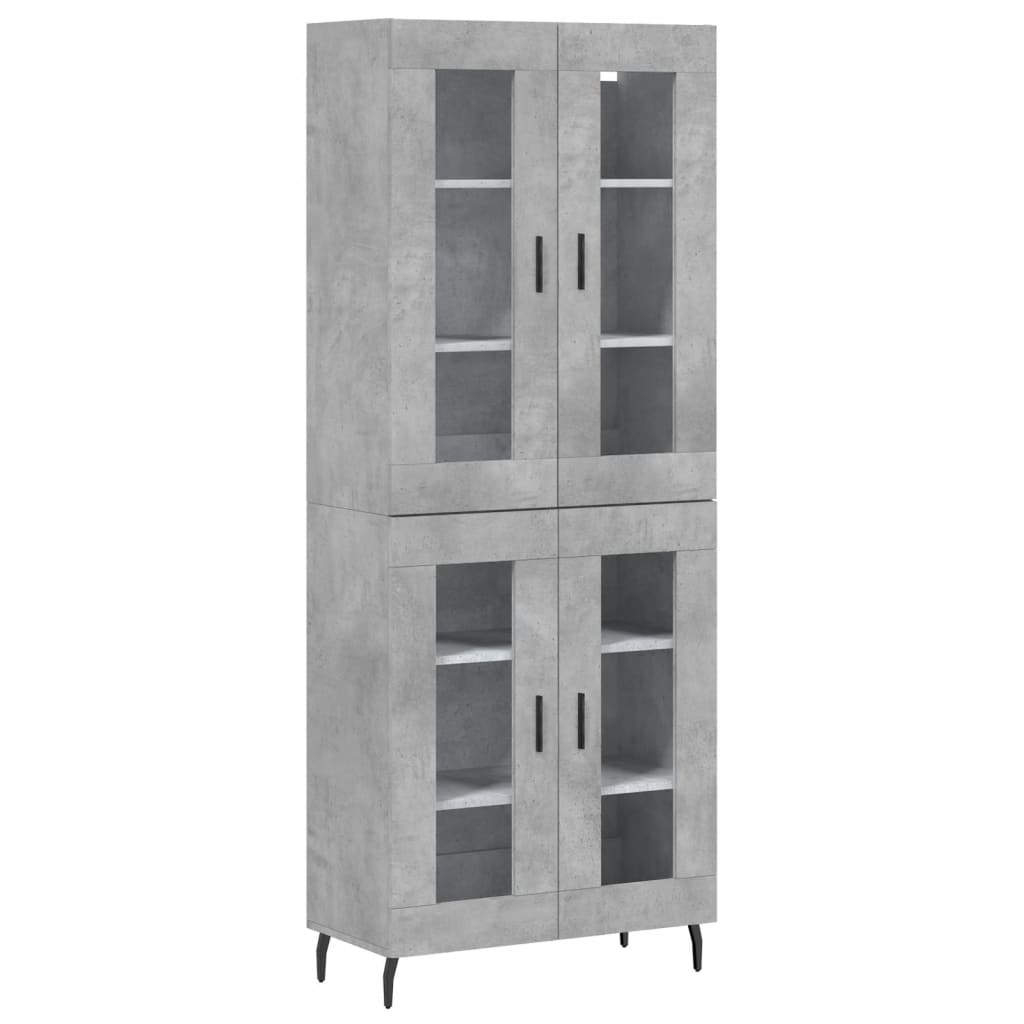 Highboard Concrete Grey 69,5x34x180 cm Engineered Wood