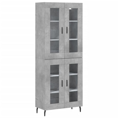 Highboard Concrete Grey 69,5x34x180 cm Engineered Wood