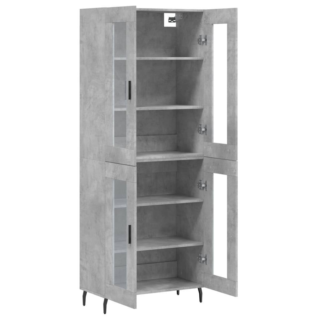 Highboard Concrete Grey 69,5x34x180 cm Engineered Wood