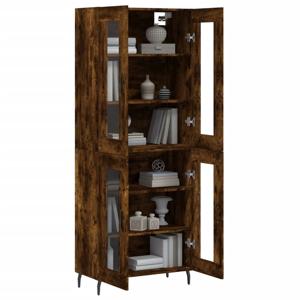 Highboard Smoked Oak 69,5x34x180 cm Engineered Wood