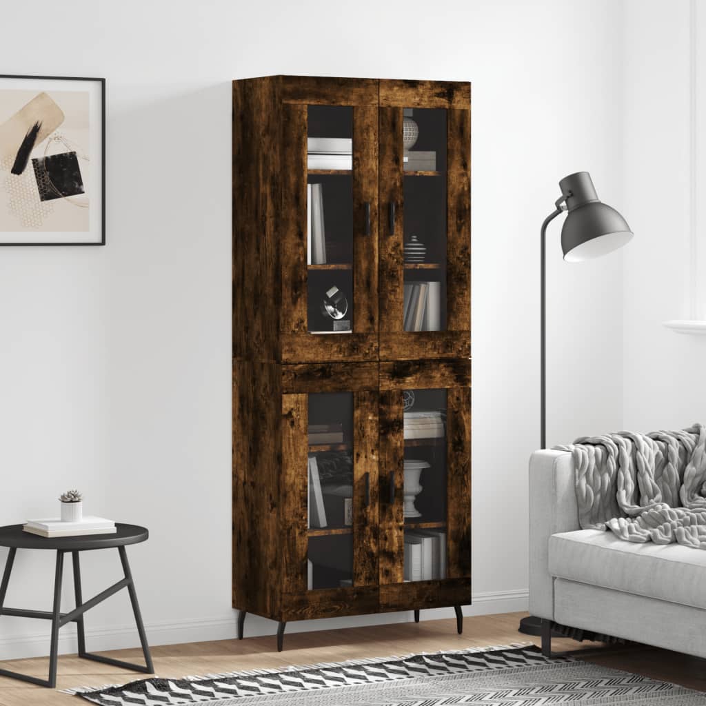 Highboard Smoked Oak 69,5x34x180 cm Engineered Wood