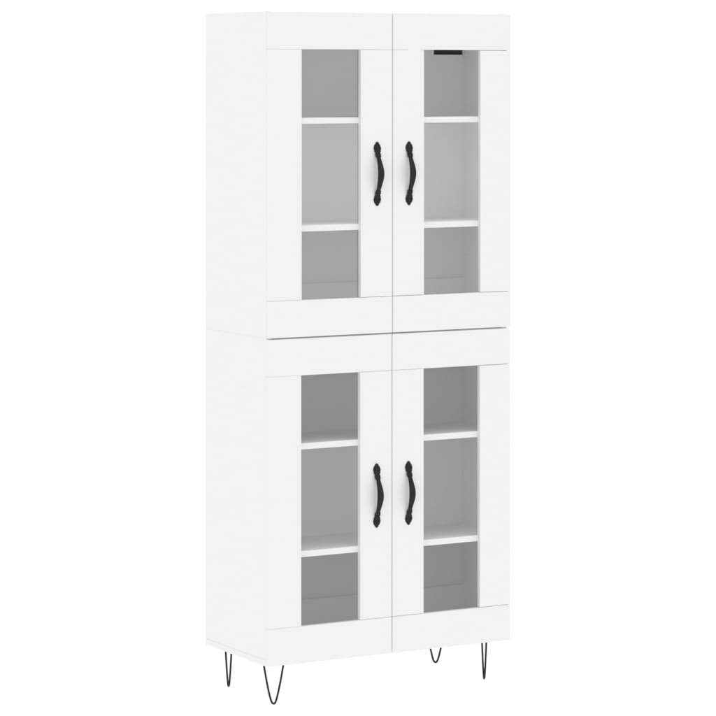Highboard White 69,5x34x180 cm Engineered Wood