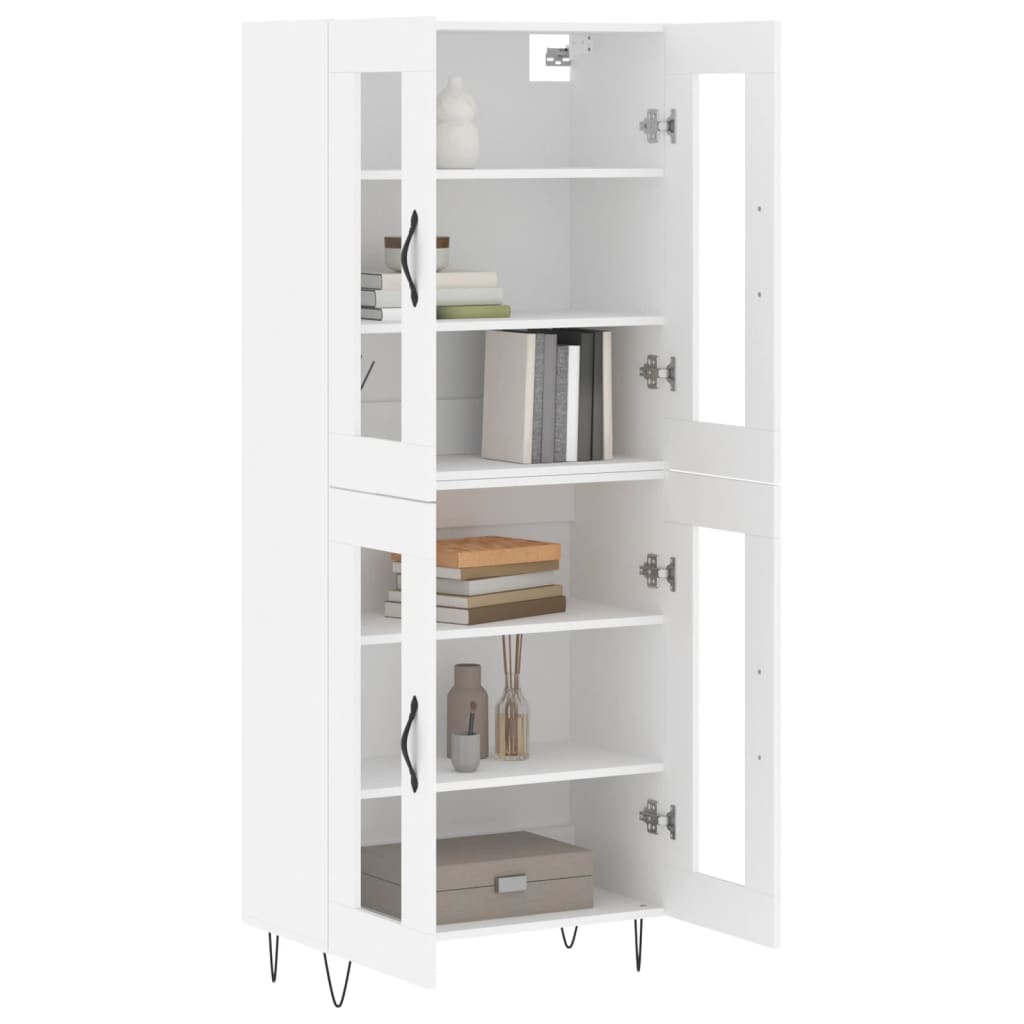 Highboard White 69,5x34x180 cm Engineered Wood