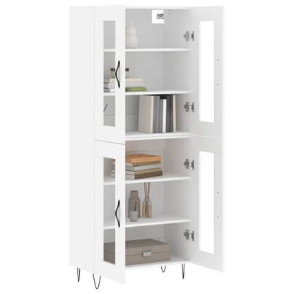 Highboard White 69,5x34x180 cm Engineered Wood