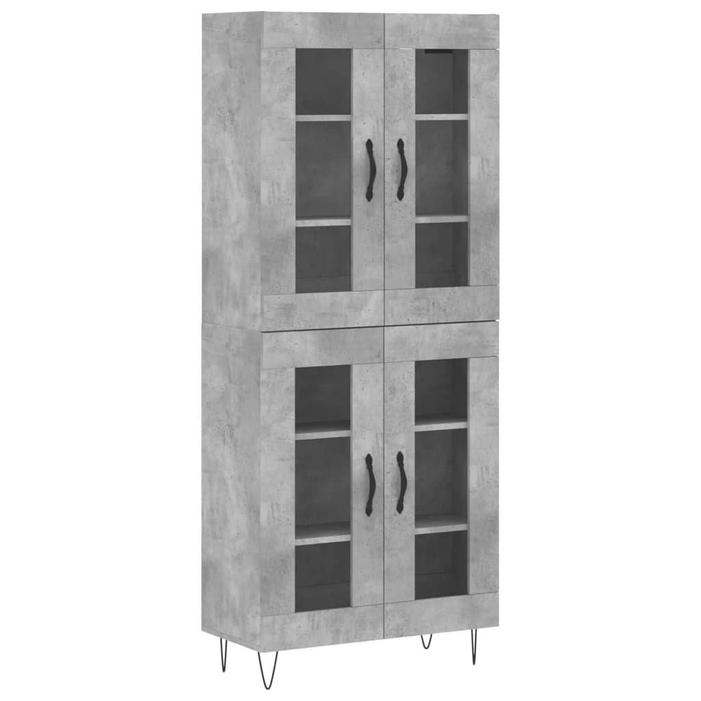 Highboard Concrete Grey 69,5x34x180 cm Engineered Wood