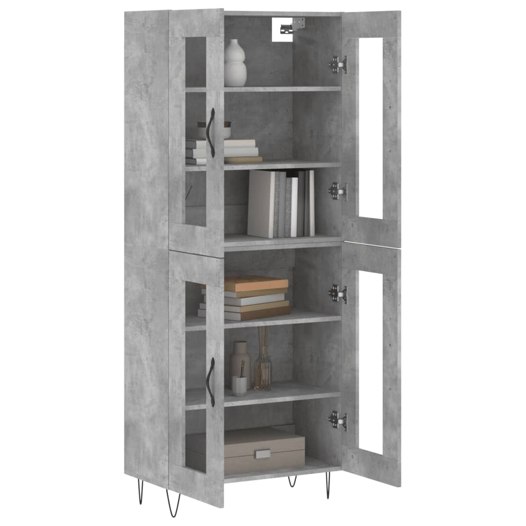 Highboard Concrete Grey 69,5x34x180 cm Engineered Wood