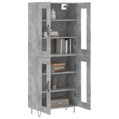 Highboard Concrete Grey 69,5x34x180 cm Engineered Wood