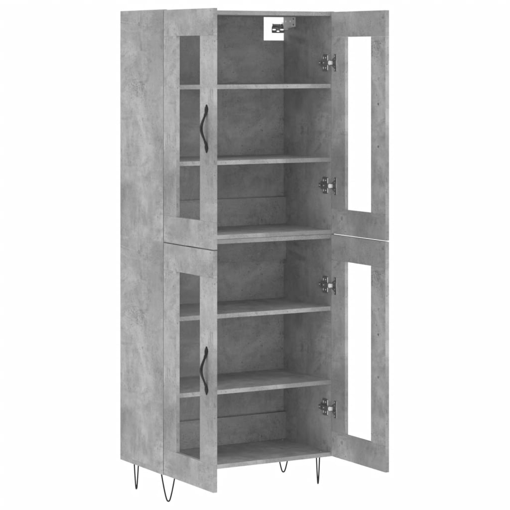 Highboard Concrete Grey 69,5x34x180 cm Engineered Wood