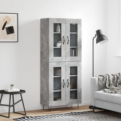 Highboard Concrete Grey 69,5x34x180 cm Engineered Wood