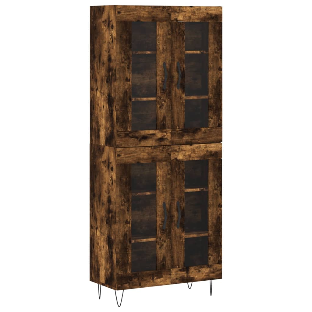 Highboard Smoked Oak 69.5x34x180 cm Engineered Wood