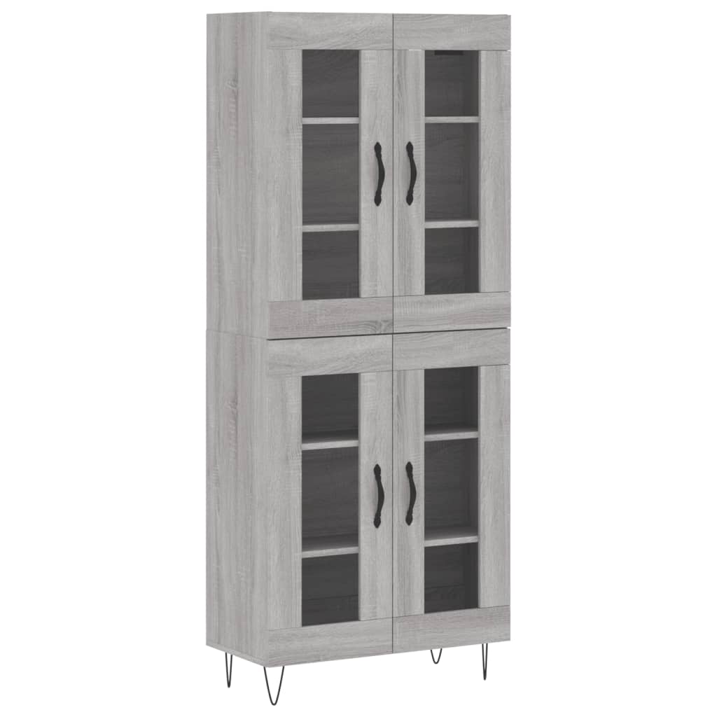 Highboard Grey Sonoma 69,5x34x180 cm Engineered Wood