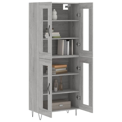 Highboard Grey Sonoma 69,5x34x180 cm Engineered Wood