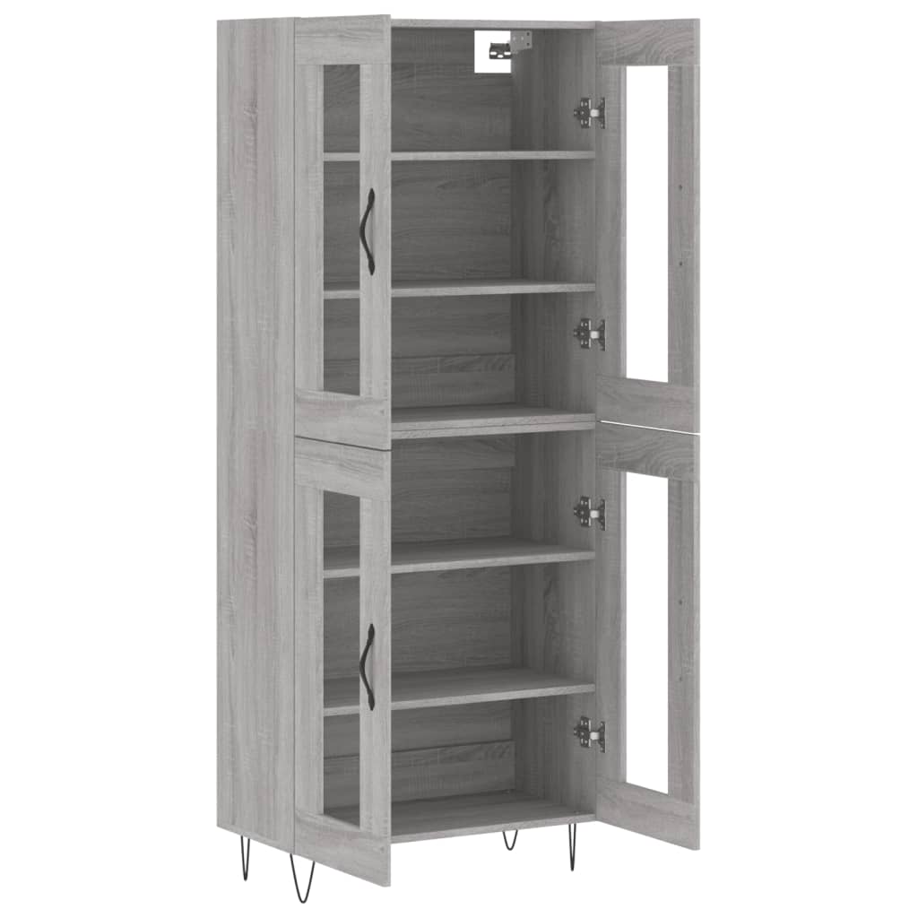 Highboard Grey Sonoma 69,5x34x180 cm Engineered Wood