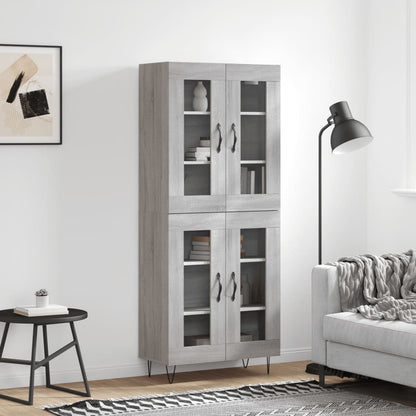 Highboard Grey Sonoma 69,5x34x180 cm Engineered Wood
