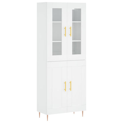 Highboard White 69,5x34x180 cm Engineered Wood