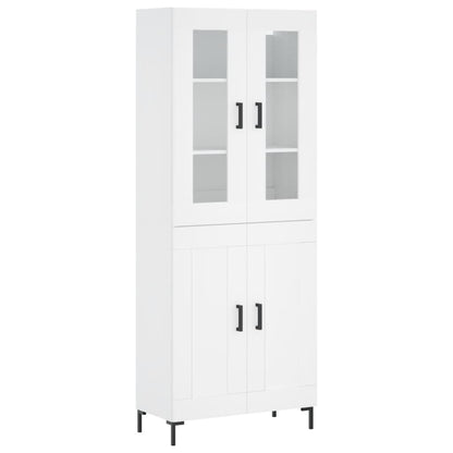 Highboard White 69.5x34x180 cm Engineered Wood