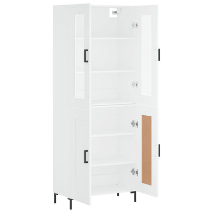 Highboard White 69.5x34x180 cm Engineered Wood