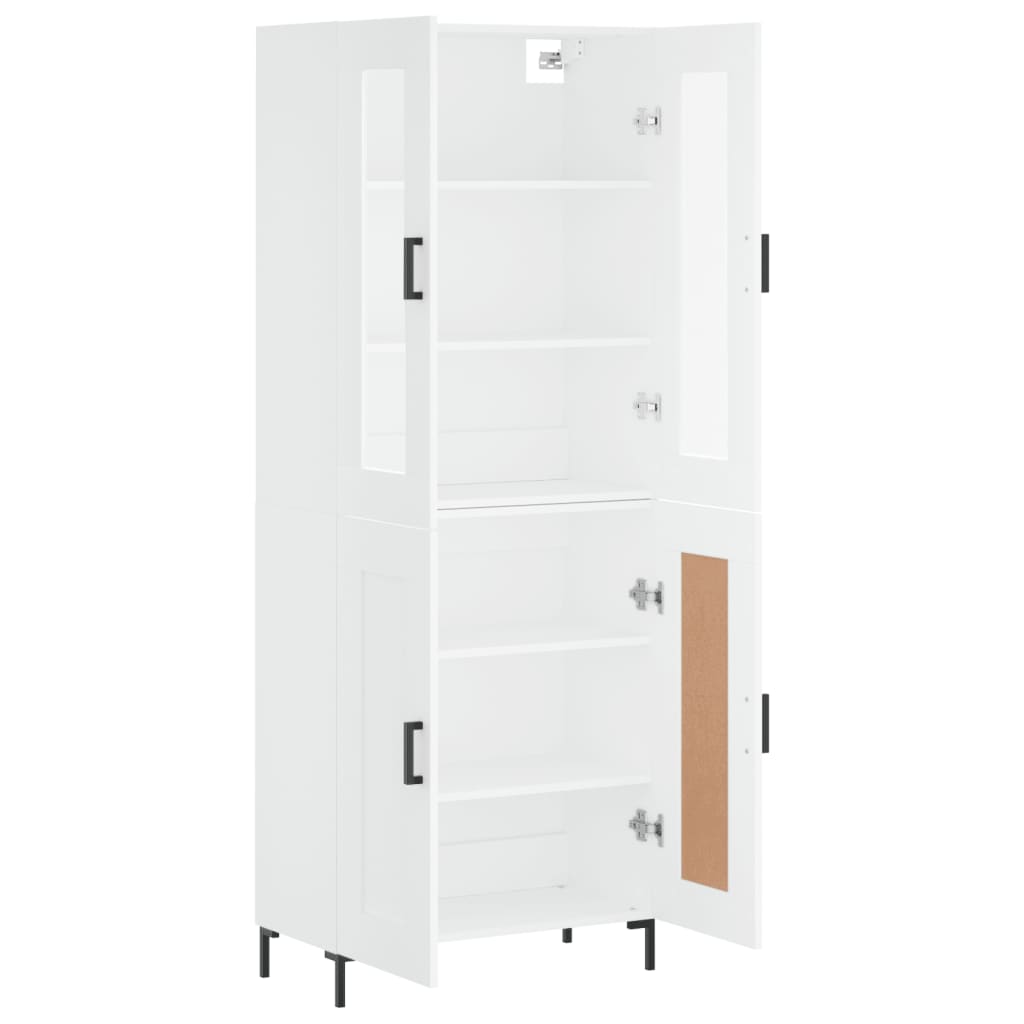 Highboard White 69.5x34x180 cm Engineered Wood