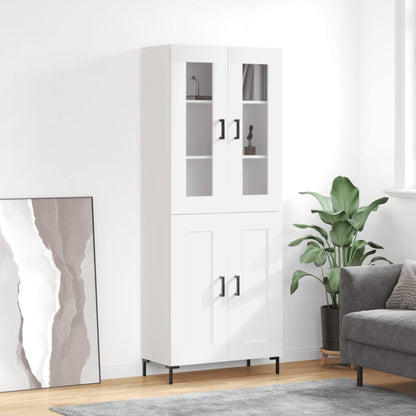 Highboard White 69.5x34x180 cm Engineered Wood
