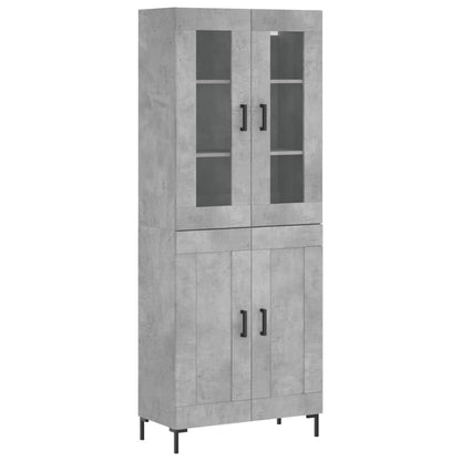 Highboard Concrete Grey 69,5x34x180 cm Engineered Wood