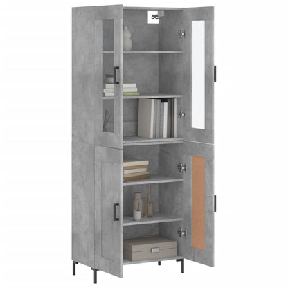 Highboard Concrete Grey 69,5x34x180 cm Engineered Wood