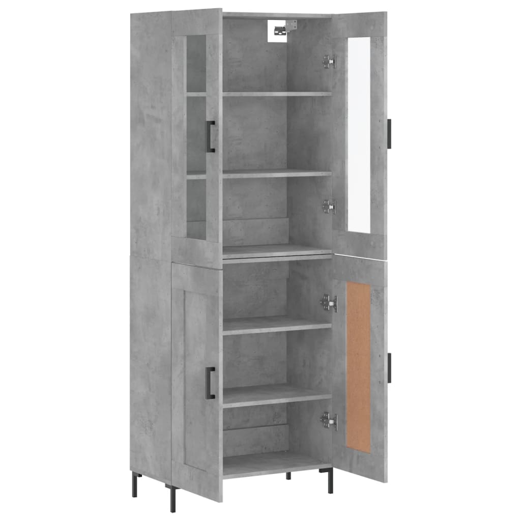 Highboard Concrete Grey 69,5x34x180 cm Engineered Wood