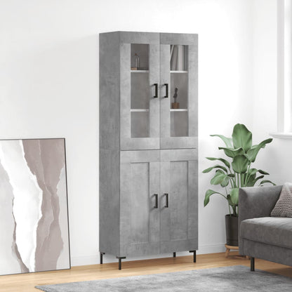 Highboard Concrete Grey 69,5x34x180 cm Engineered Wood