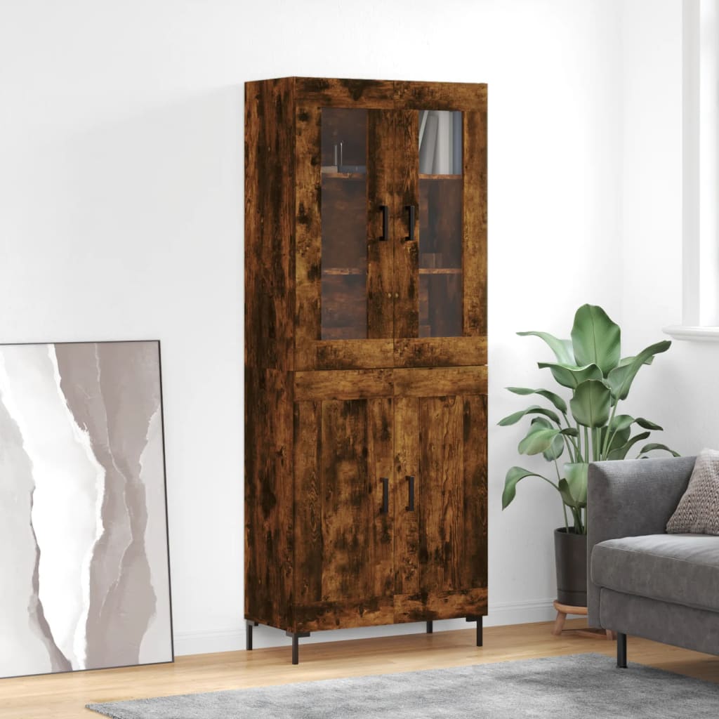 Highboard Smoked Oak 69,5x34x180 cm Engineered Wood