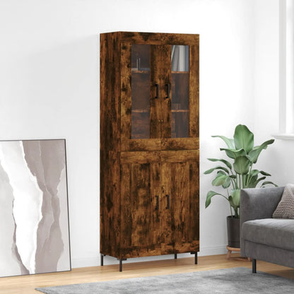 Highboard Smoked Oak 69,5x34x180 cm Engineered Wood
