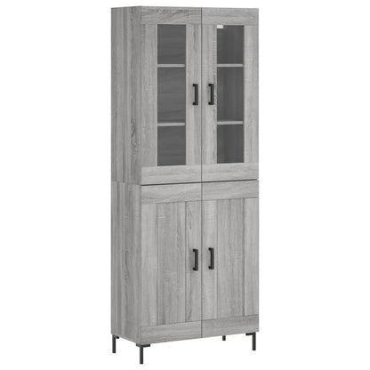 Highboard Grey Sonoma 69.5x34x180 cm Engineered Wood