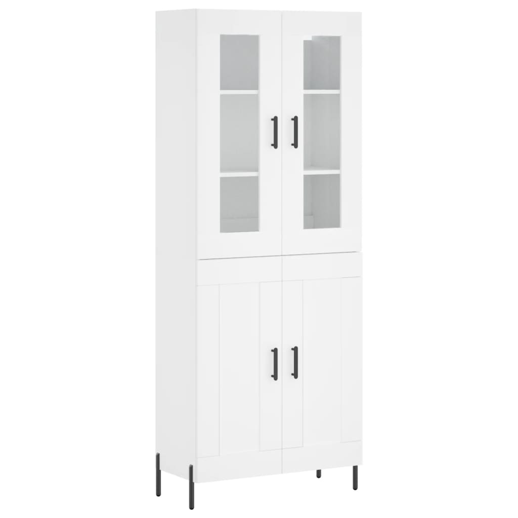 Highboard White 69,5x34x180 cm Engineered Wood