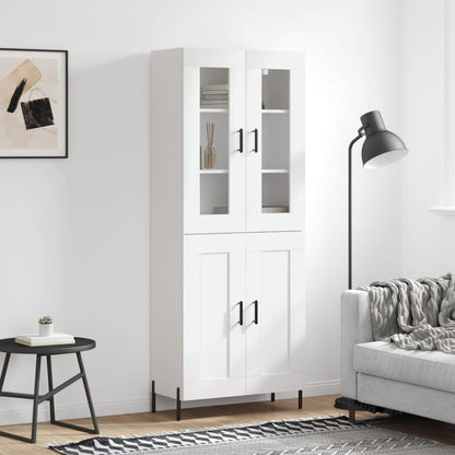 Highboard White 69,5x34x180 cm Engineered Wood