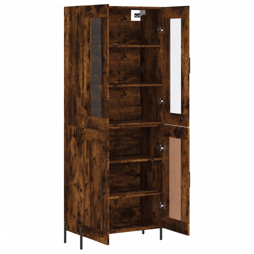 Highboard Smoked Oak 69.5x34x180 cm Engineered Wood