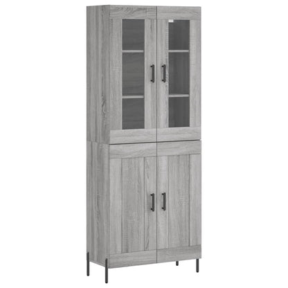 Highboard Grey Sonoma 69,5x34x180 cm Engineered Wood