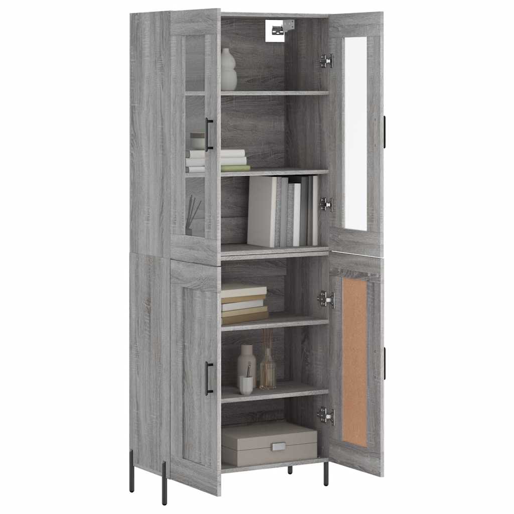 Highboard Grey Sonoma 69.5x34x180 cm Engineered Wood
