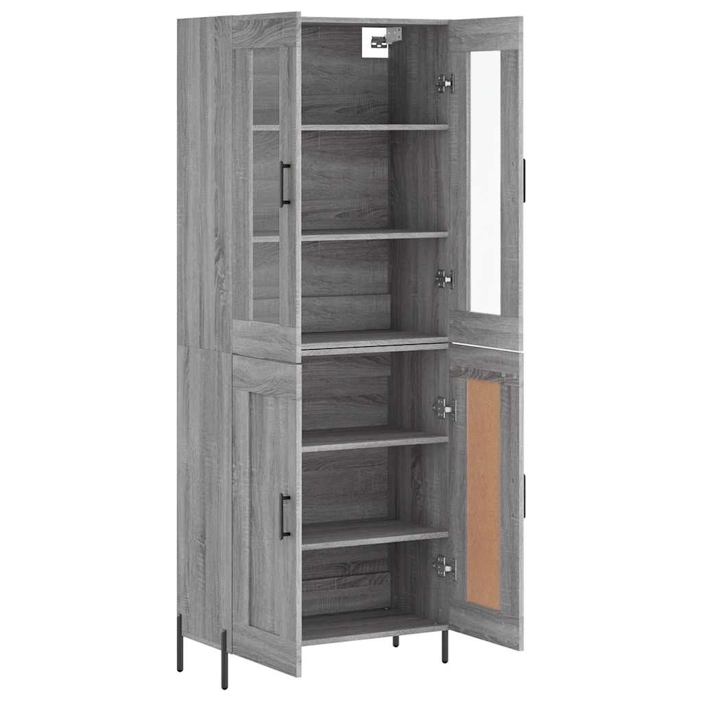 Highboard Grey Sonoma 69,5x34x180 cm Engineered Wood