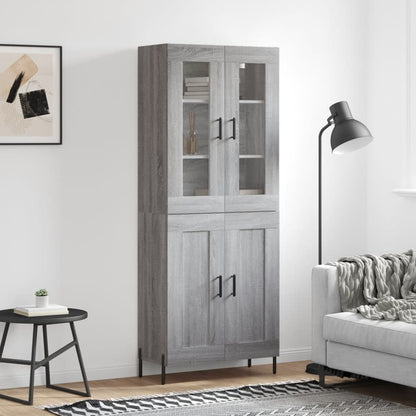 Highboard Grey Sonoma 69,5x34x180 cm Engineered Wood