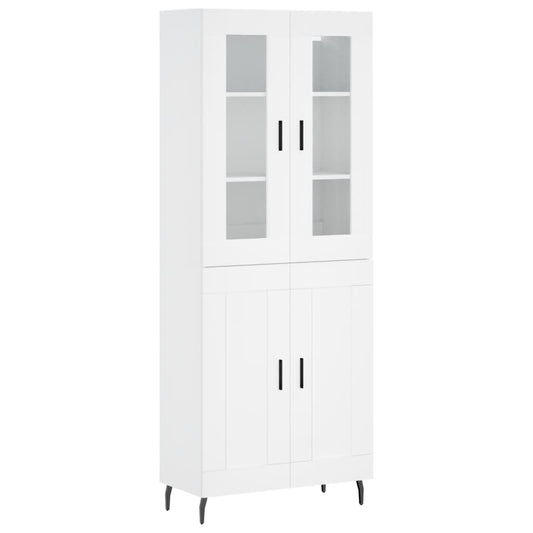 Highboard White 69.5x34x180 cm Engineered Wood