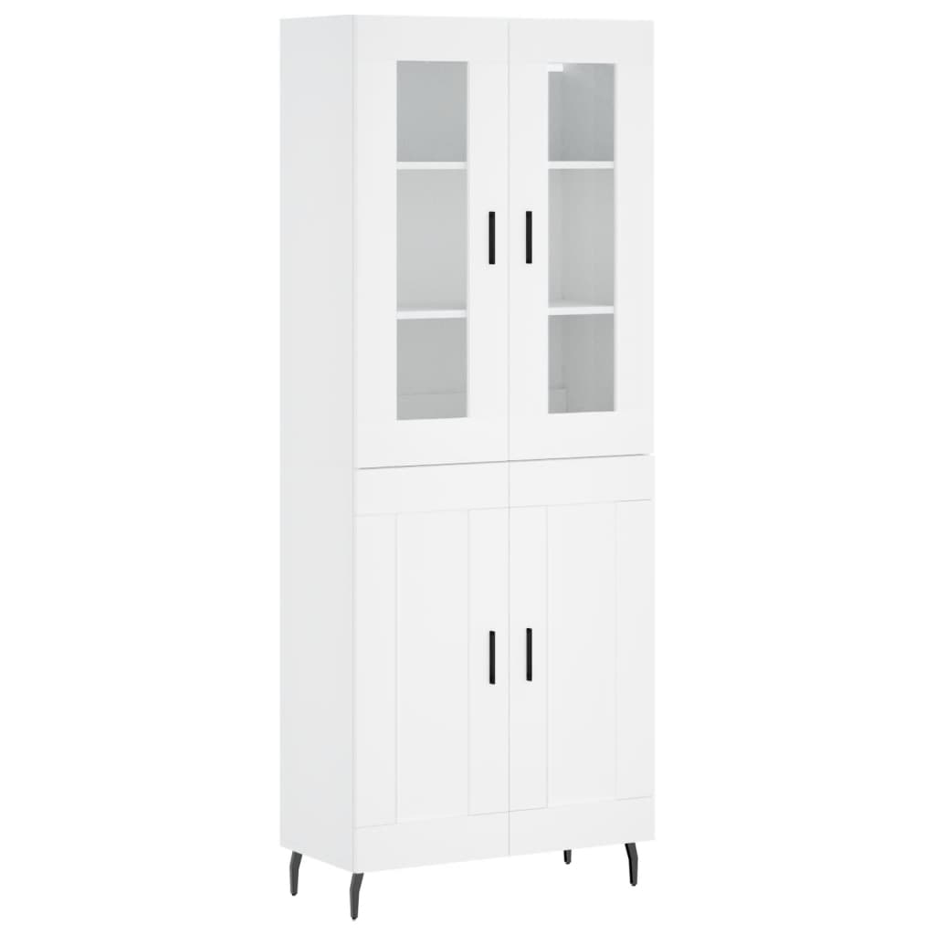 Highboard White 69,5x34x180 cm Engineered Wood