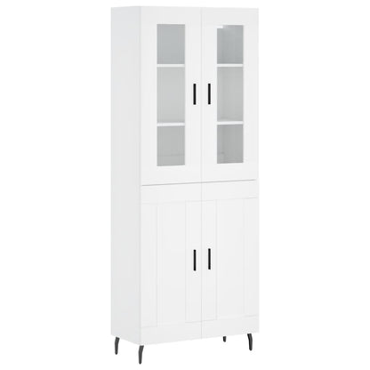 Highboard White 69,5x34x180 cm Engineered Wood