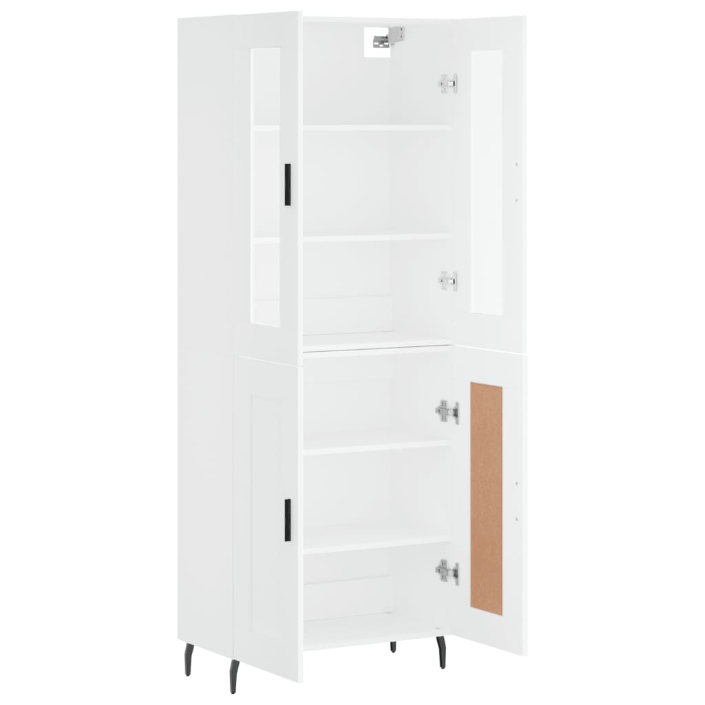 Highboard White 69,5x34x180 cm Engineered Wood