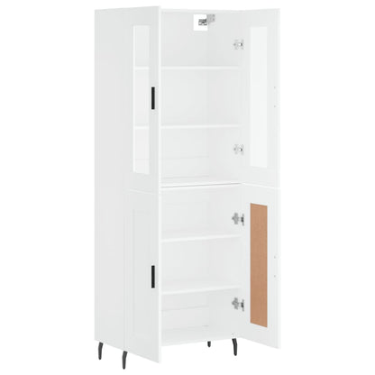 Highboard White 69,5x34x180 cm Engineered Wood