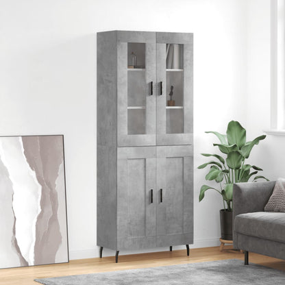 Highboard Concrete Grey 69,5x34x180 cm Engineered Wood