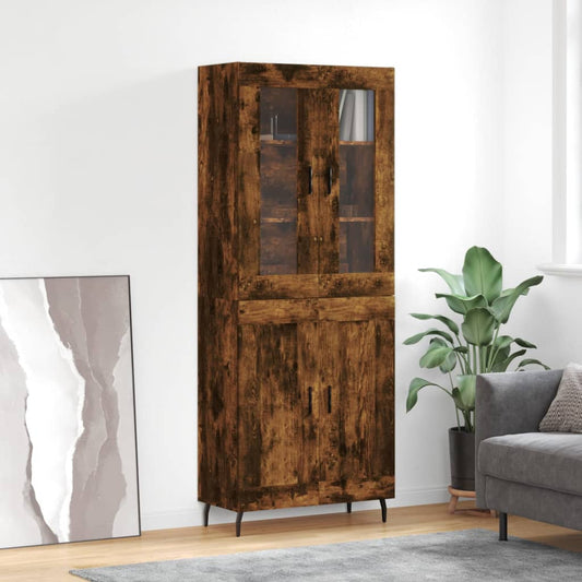 Highboard Smoked Oak 69,5x34x180 cm Engineered Wood