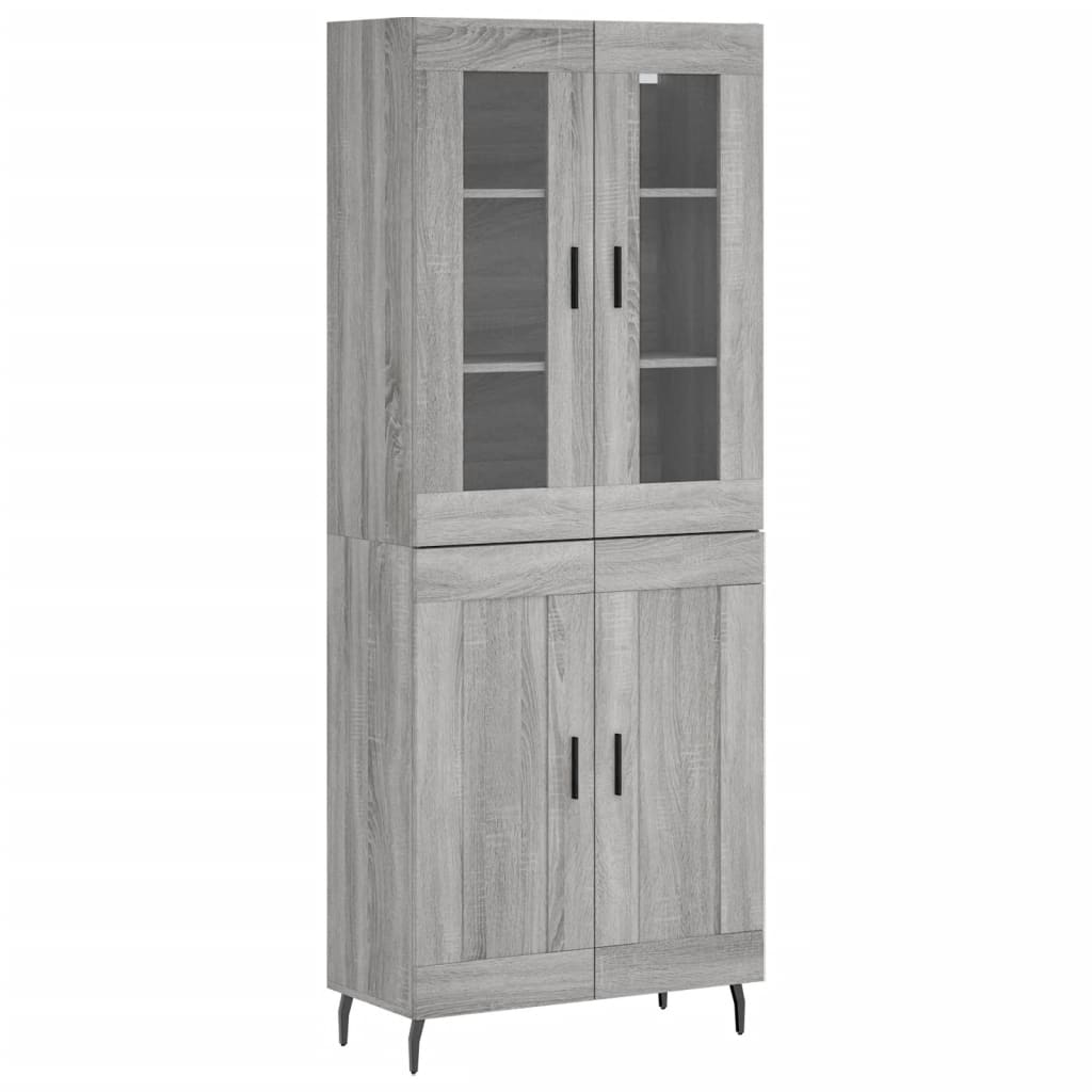 Highboard Grey Sonoma 69,5x34x180 cm Engineered Wood
