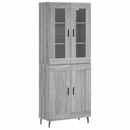 Highboard Grey Sonoma 69,5x34x180 cm Engineered Wood