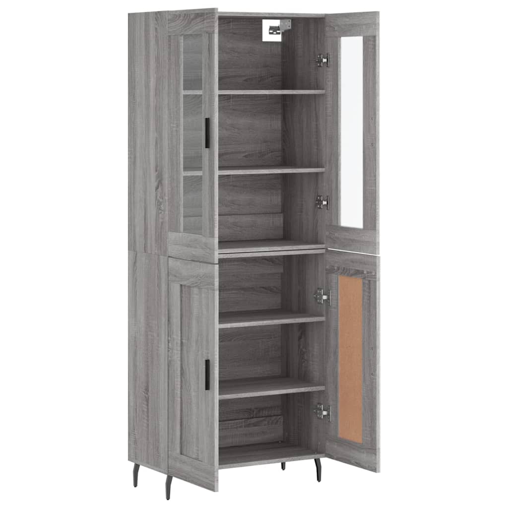 Highboard Grey Sonoma 69.5x34x180 cm Engineered Wood