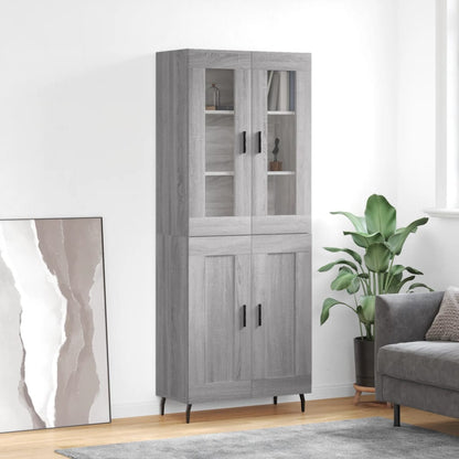 Highboard Grey Sonoma 69,5x34x180 cm Engineered Wood