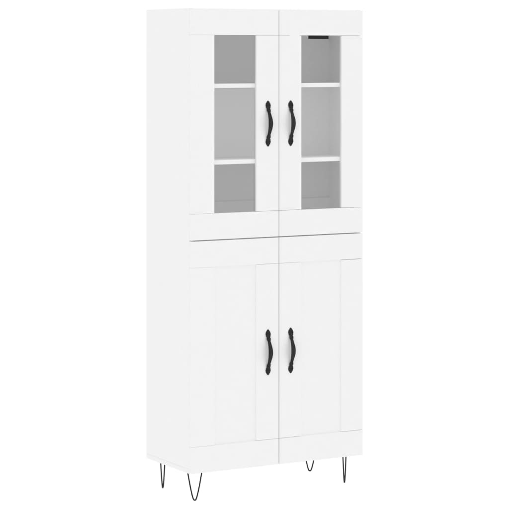 Highboard White 69,5x34x180 cm Engineered Wood